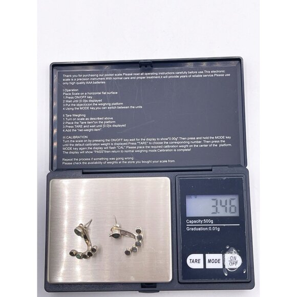 Sterling Silver Labradorite Ear Jacket Earrings Multi Stone Boho Artisan OOAK - Picture 3 of 6